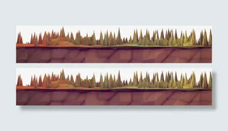 装饰插图红墙与草免抠