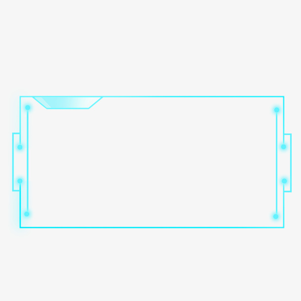 长方形未来科技提示框免抠