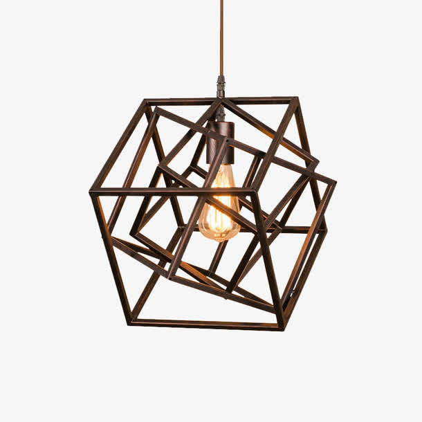 创意几何灯具免抠