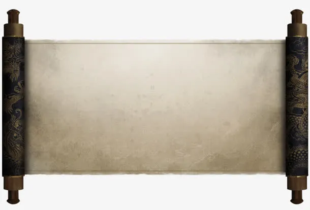 卷轴中国风卷轴装饰免抠