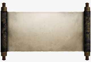 卷轴中国风卷轴装饰免抠