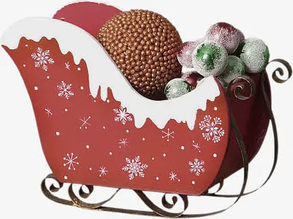 红色圣诞雪橇免抠