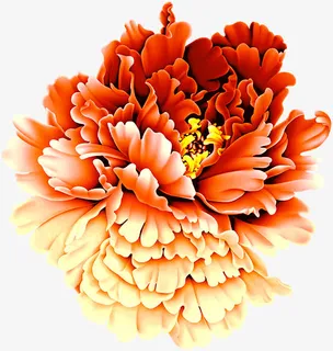 红色富贵牡丹中秋免抠