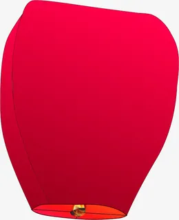 红色插画孔明灯免抠