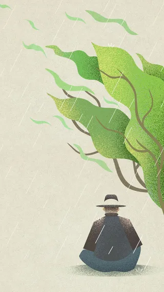 清明节雨水小清新H5背景素材高清