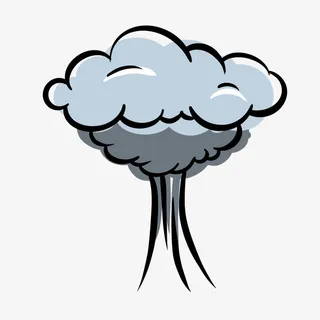 手绘灰色喷射气体免抠