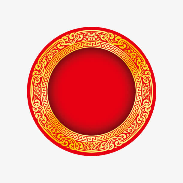 圆形边框花纹免抠