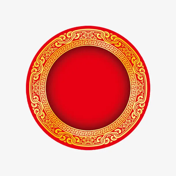 圆形边框花纹免抠