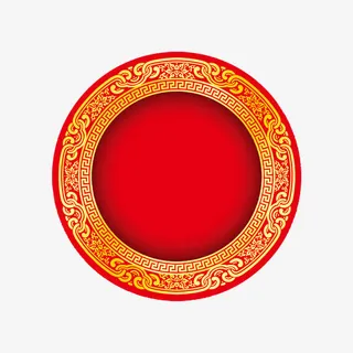 圆形边框花纹免抠