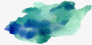 蓝色水彩效果免抠