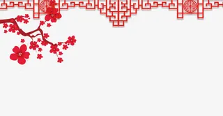 中国节日窗花梅花素材免抠