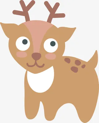 可爱卡通梅花鹿矢量免抠