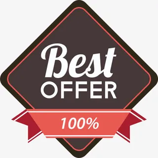 黑色简约欧式标签免抠