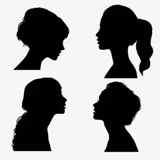 各种长发短发侧脸免抠