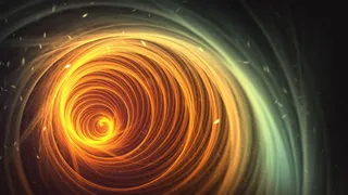 黄色线条光效漩涡免抠