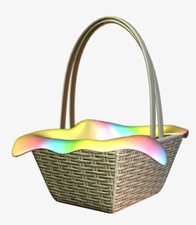 卡通立体设计手提菜篮花篮免抠