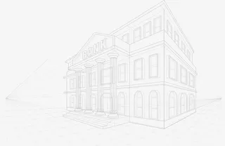 时尚线性房子模型设计免抠