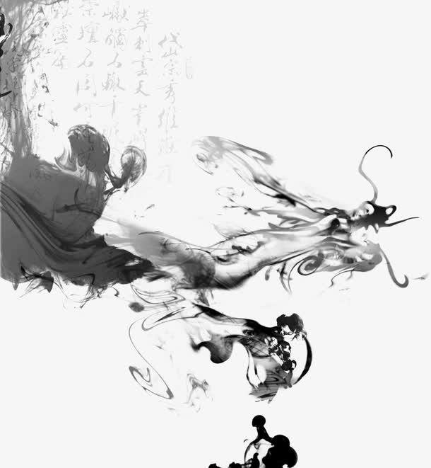 中国元素水墨中国龙图片免抠