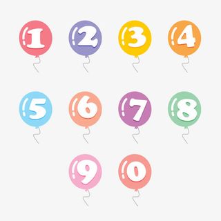 矢量气球数字免抠标签元素