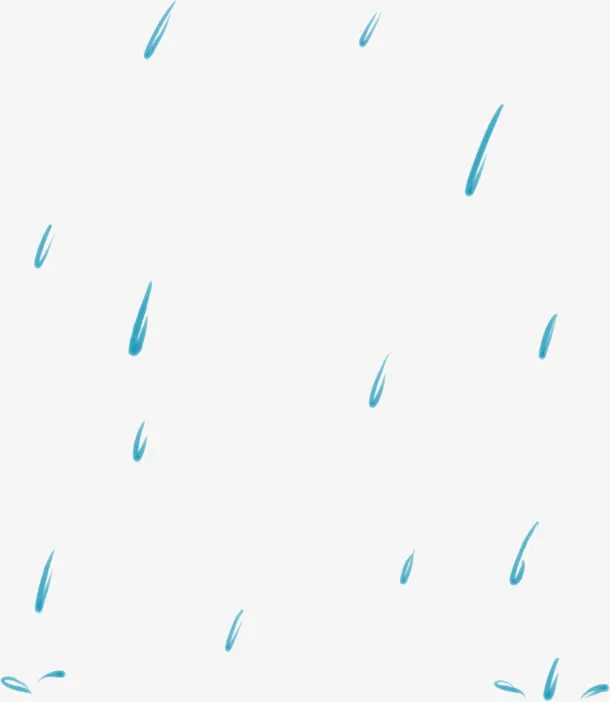 Q版卡通雨滴下雨免抠