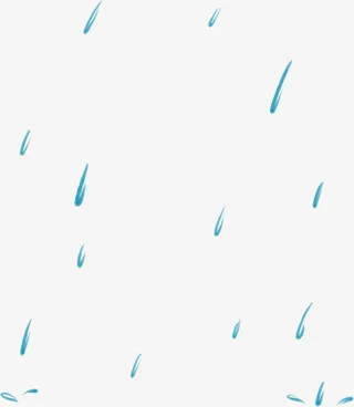 Q版卡通雨滴下雨免抠