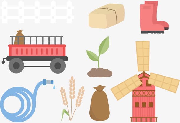 矢量图粉色大风车免抠