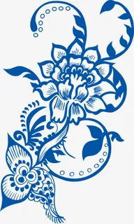 矢量青花瓷花纹免抠 矢量青花瓷花纹免抠