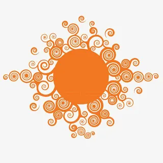 橙色花纹装饰免抠