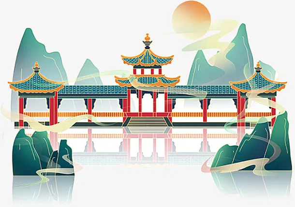 国潮中国风建筑元素免抠