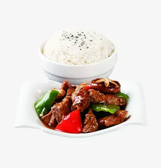 红烧双椒香菇牛肉饭免抠