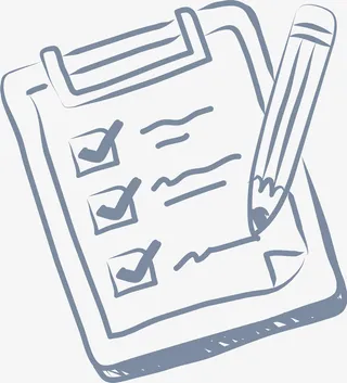 简约蓝色考察表免抠