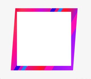 红色简单边框免抠