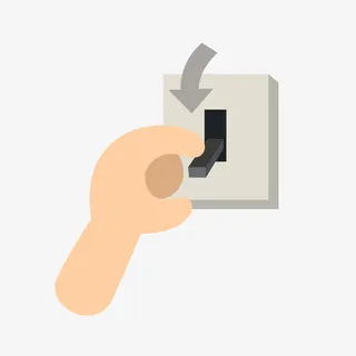 关闭开关的手矢量素材免抠