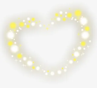 浪漫白色黄色点点爱心免抠