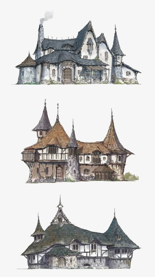 复古建筑免抠