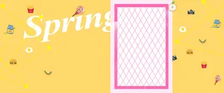 黄色卡通食品春季上新海报banner高清