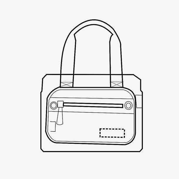 时尚独特拎包简笔画免抠