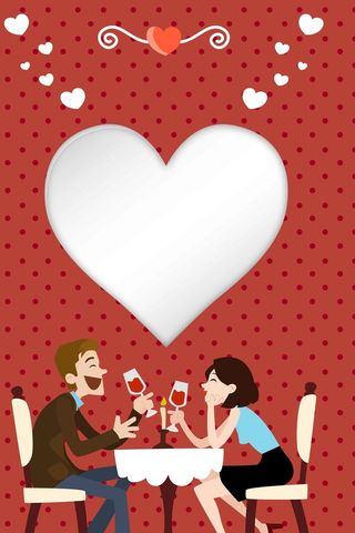 情人节红色浪漫温馨扁平背景高清