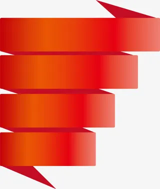 创意红色条幅免抠