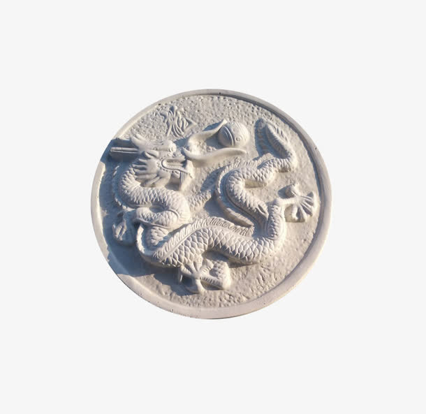 产品实物龙戏珠圆形石膏线条免抠