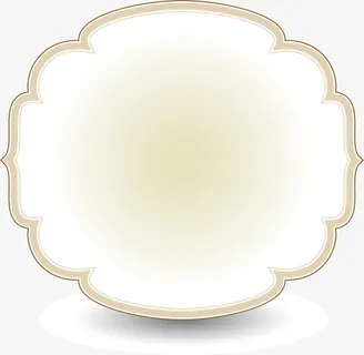 黄色简约框架免抠