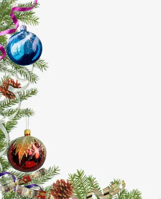 装饰圣诞半边框免抠