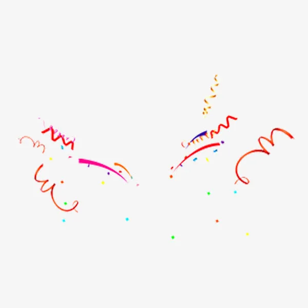 彩色漂浮撒花免抠