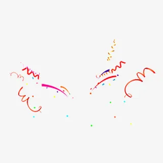 彩色漂浮撒花免抠