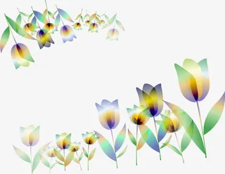 矢量郁金香剪影2免抠