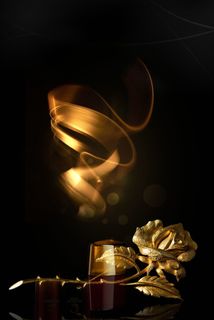 黑金质感美容科技金色玫瑰背景高清