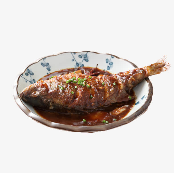 产品实物美食佳肴红烧鲫鱼免抠