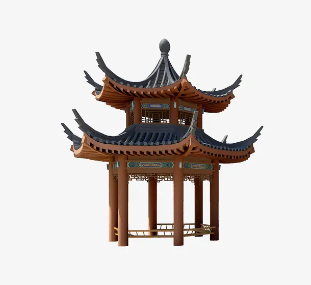 高清中式亭子免抠