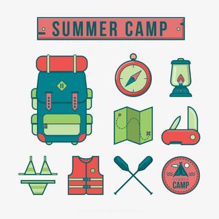9款夏日野营图标矢量免抠