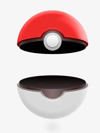 打开的红色精灵球免抠